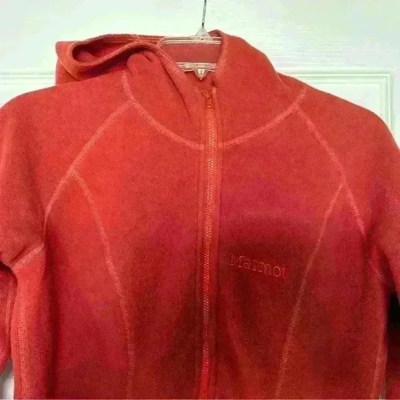 Marmot Womens Size S Hoodie Sweater Full Zip Burnt Orange Fleece Jacket - Picture 2 of 5